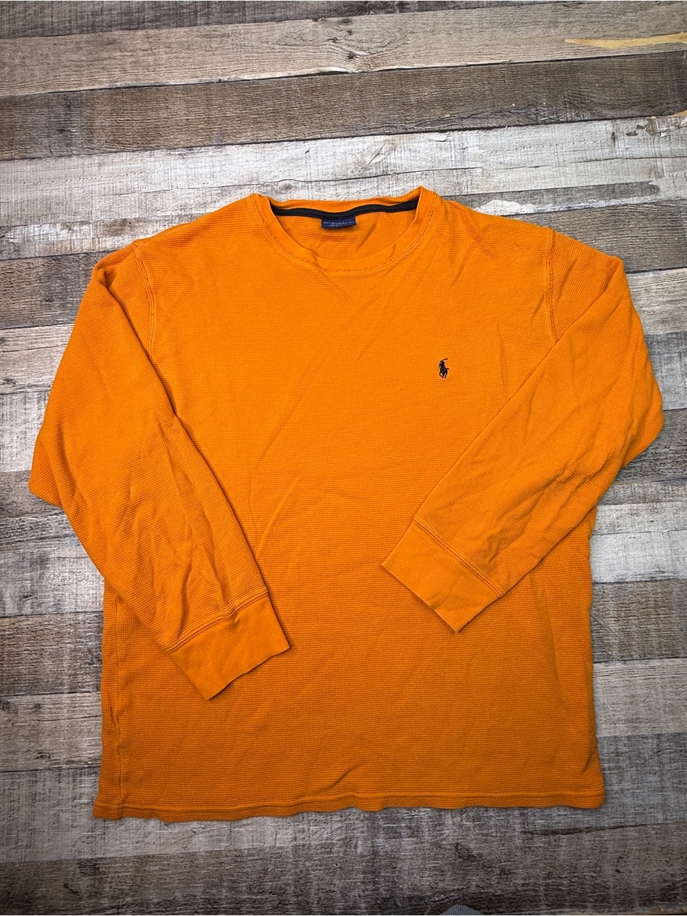 Polo by Ralph Lauren Orange Long-Sleeve Crewneck Pajama Thermal Shirt